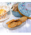 Biscuits sablés aux pépites de caramel beurre salé - boite métal ronde "Bouquet sauvage" 175g