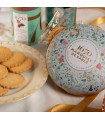 Biscuits sablés aux pépites de caramel beurre salé - boite métal ronde "Bouquet sauvage" 175g