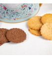 Biscuits sablés assortiment nature et tout chocolat - seau métal "bouquet sauvage" 250g