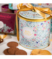 Biscuits sablés assortiment nature et tout chocolat - seau métal "bouquet sauvage" 250g