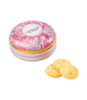 Biscuits sablés pépites d'abricot  - boite métal ronde "Écrin trésor" 175 g