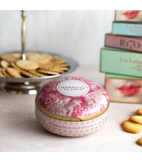 Biscuits sablés pépites d'abricot  - boite métal ronde "Écrin trésor" 175 g