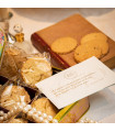 Cookies assortment, caramel chips, chocolate chips, apricot chips and plain butter - "Vegetal enchantment" 400g tin