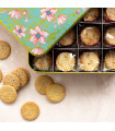 Cookies assortment, caramel chips, chocolate chips, apricot chips and plain butter - "Vegetal enchantment" 400g tin