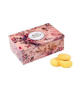Biscuits sablés assortiment nature, pépites de chocolat et de caramel - boite métal "Songe dans un sous-bois" 300 g
