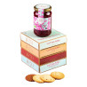 Cookies assortment and raspberry jam