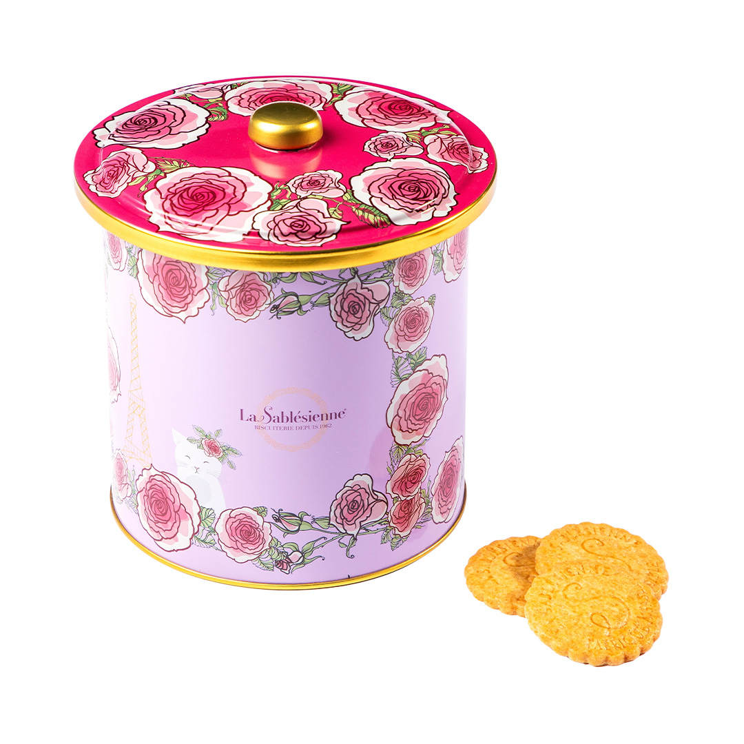 Biscuits sablés assortiment sablés nature pur beurre frais et aux pépites de chocolat - seau métal