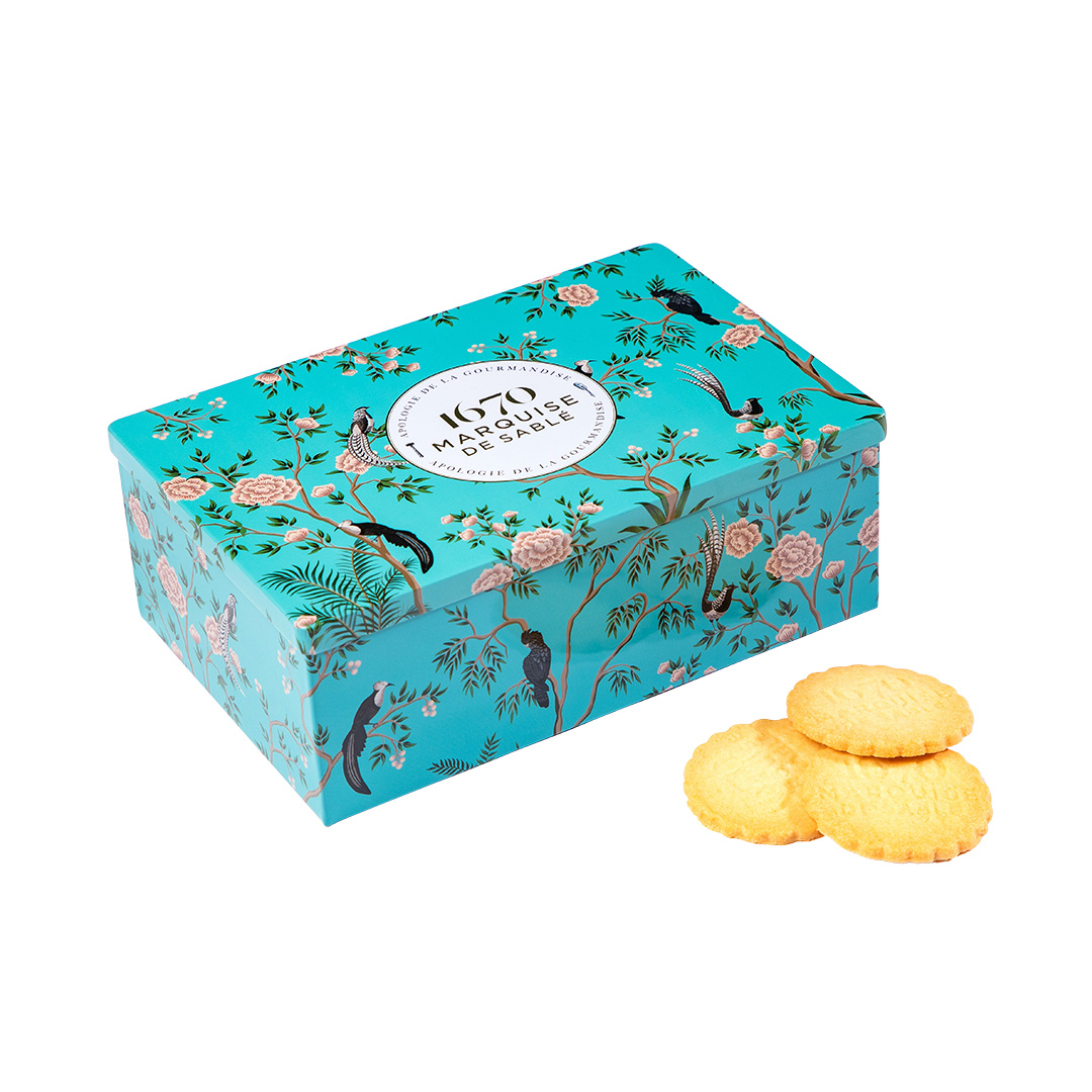 Biscuits sablés assortiment sablés nature, aux pépites de chocolat et tout chocolat. - boite métal