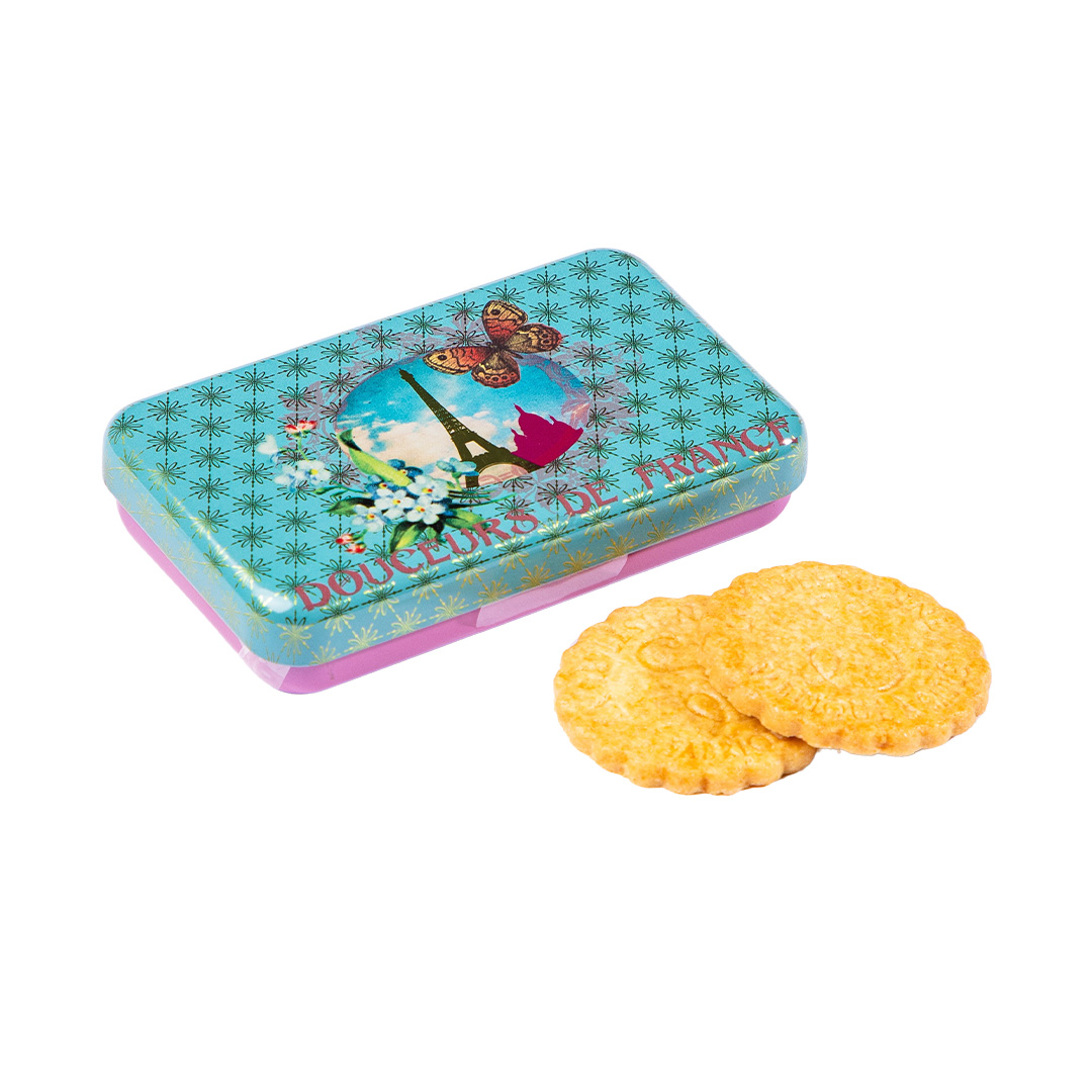 Biscuits sablés nature pur beurre frais - mini boite métal